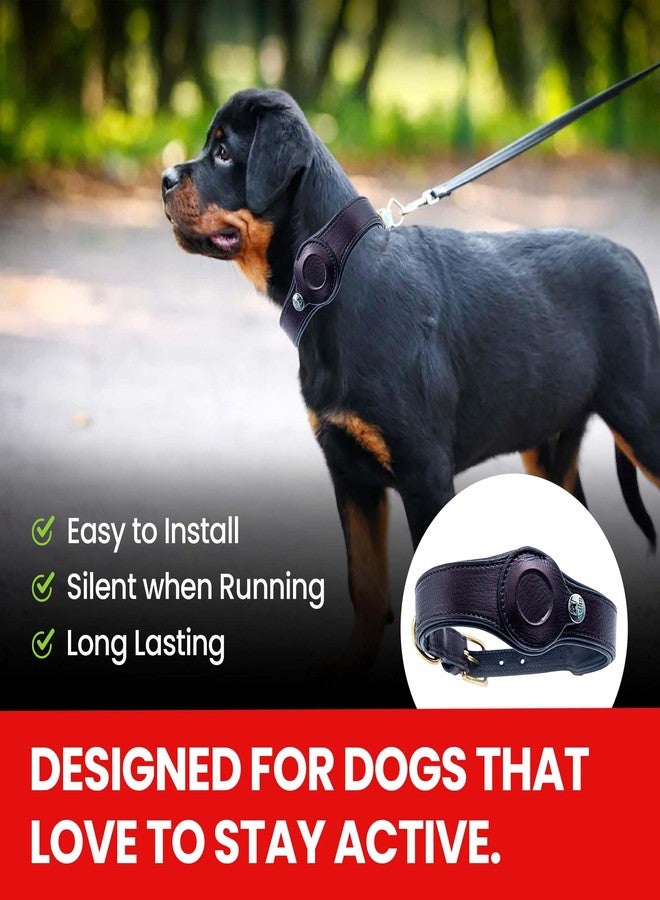 ADIL'S AirTag Dog Collar, Genuine Leather Collar with Secure Apple Airtag Holder Adjustable Dog Collar with GPS Locator Holder for Small,Medium& Large Dogs, Size: S, Brown Color,66x30 cm - Image 4